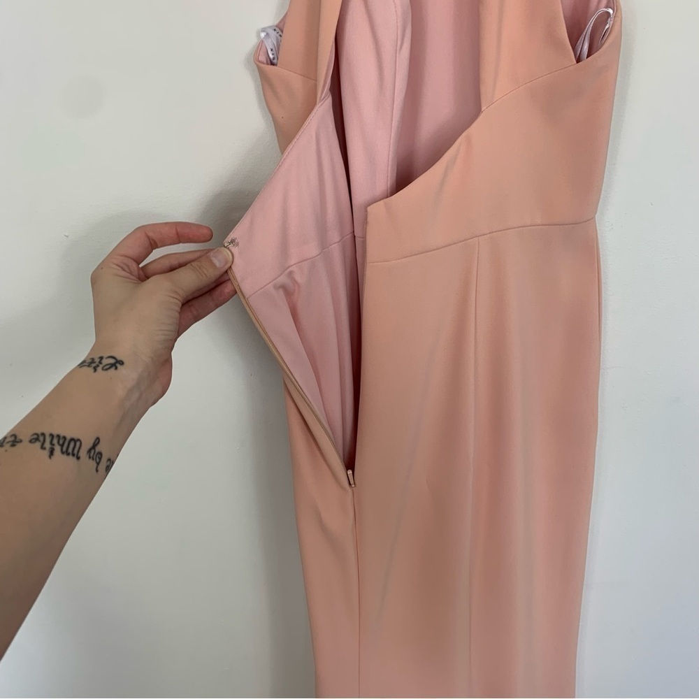 After Six Bow Neck Open Back Trumpet Gown Pink Size 12 - Picture 8 of 11